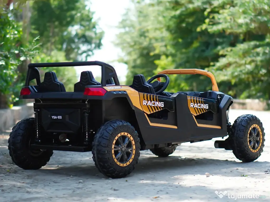 UTV electric cu 4 locuri, Kinderauto Racing 4x 150W 24V 14Ah Yellow gold 