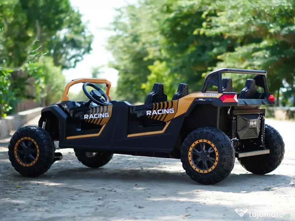 UTV electric cu 4 locuri, Kinderauto Racing 4x 150W 24V 14Ah Yellow gold 