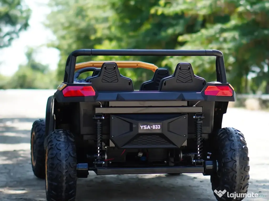 UTV electric cu 4 locuri, Kinderauto Racing 4x 150W 24V 14Ah Yellow gold 