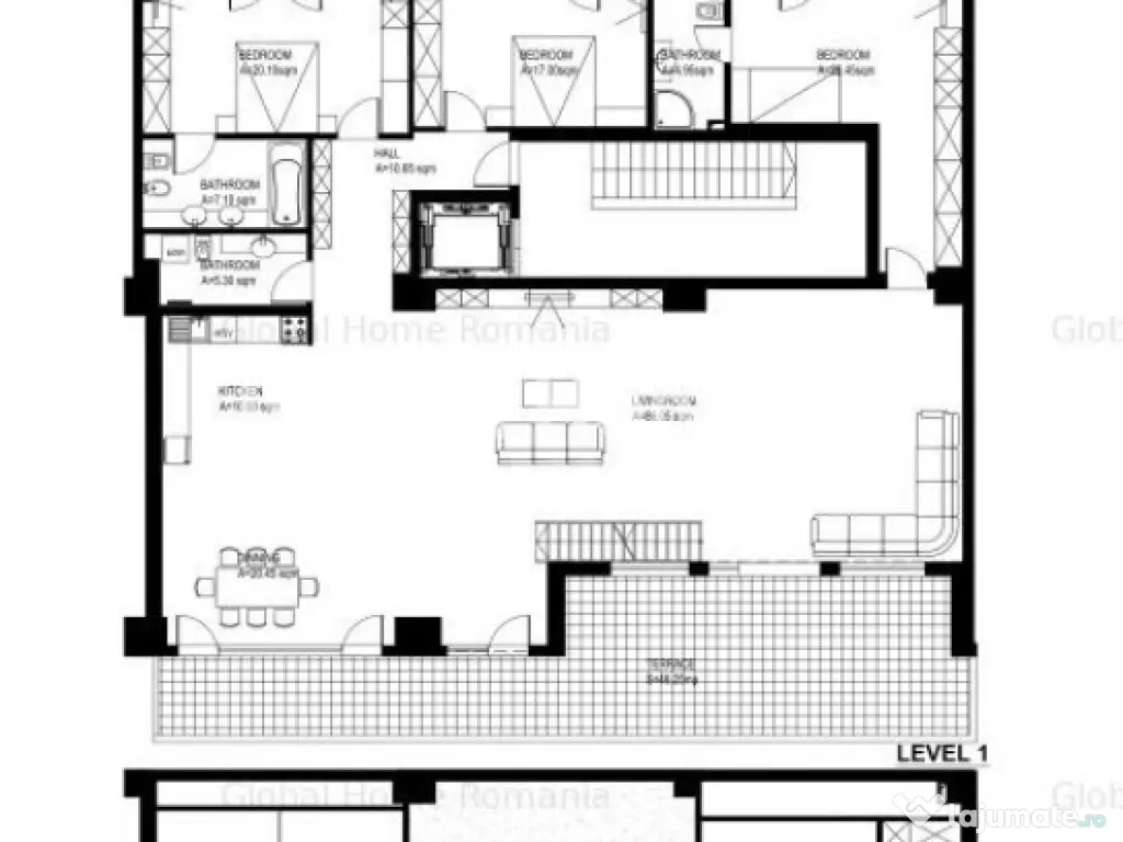 Duplex - Top Floor | 6 Camere + Terasa 81MP + Parcare | Bld. 