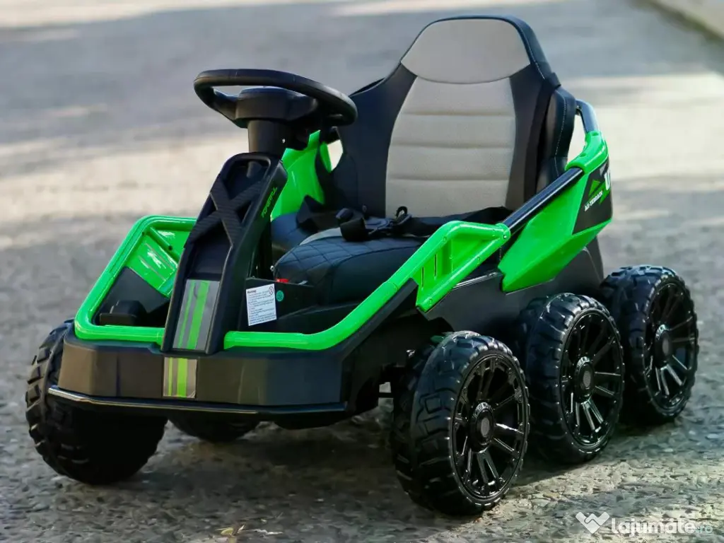UTV electric pentru 2 copii Kinderauto BJSX2319 6x6 300W 24V Green