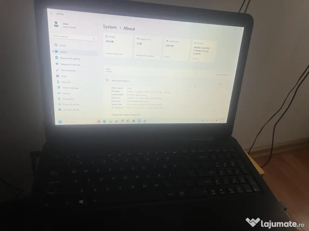 lapotp Asus 17 laptop Hp 13 mini Pc Fujitsu imprimanta pachet 1700 ron 