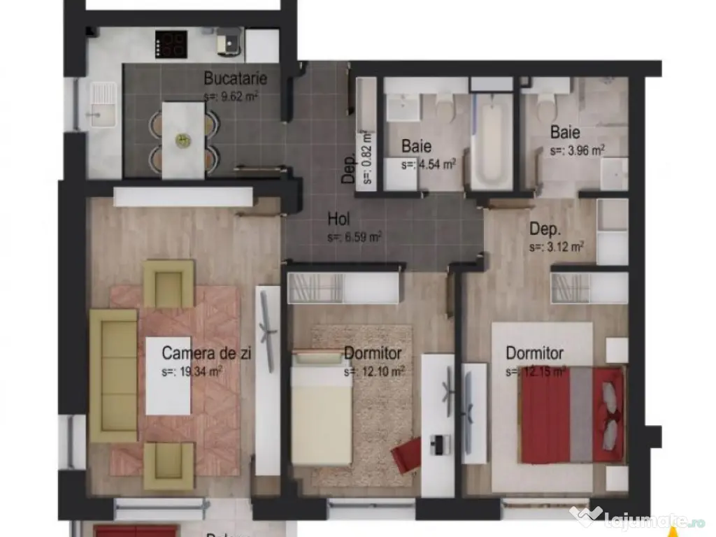 Imobil 3 camere, decomandat, Casa Nobel, parcare inclusa 