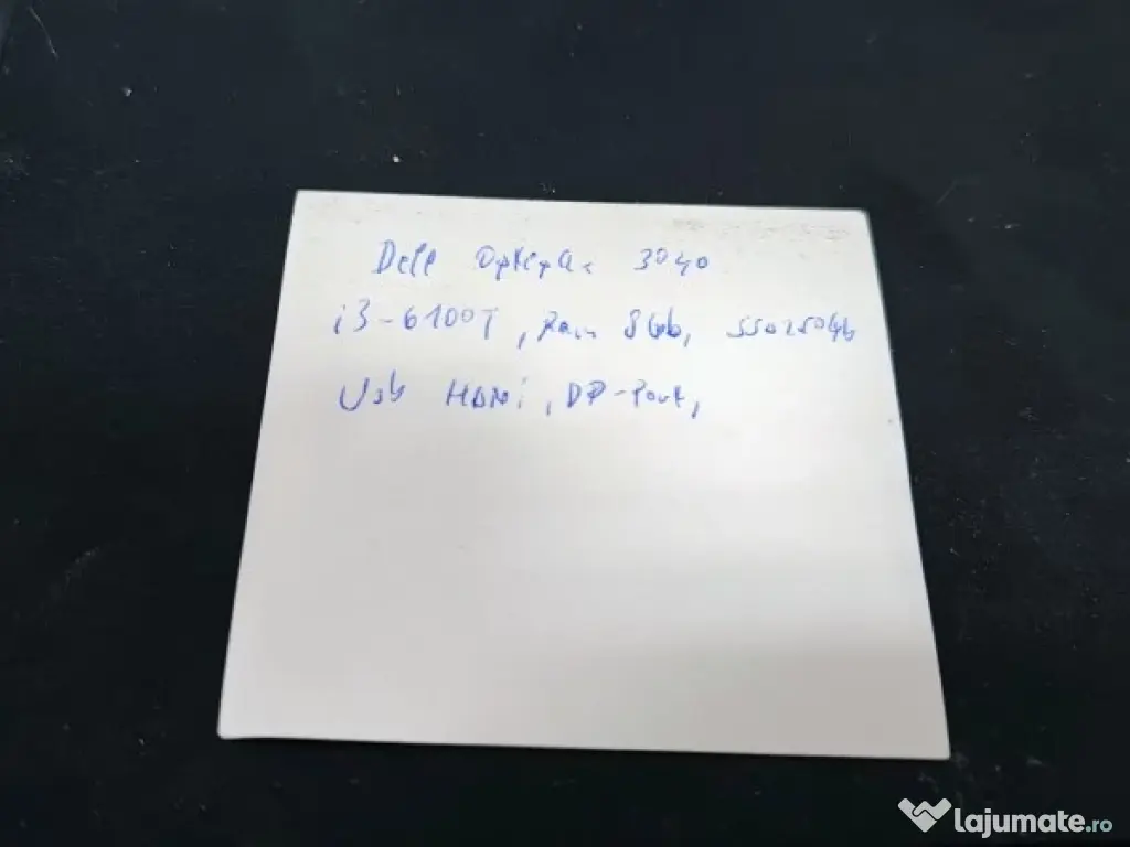 Desktop Dell Optiplex 3040 i3-6100T 3.2GHGz; 8Gb Ram, SSD 256GB 