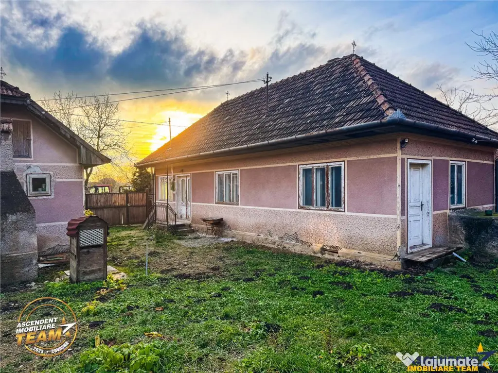 Casa rustica, cu teren roditor de peste 1.000mp, Sanzaieni, 