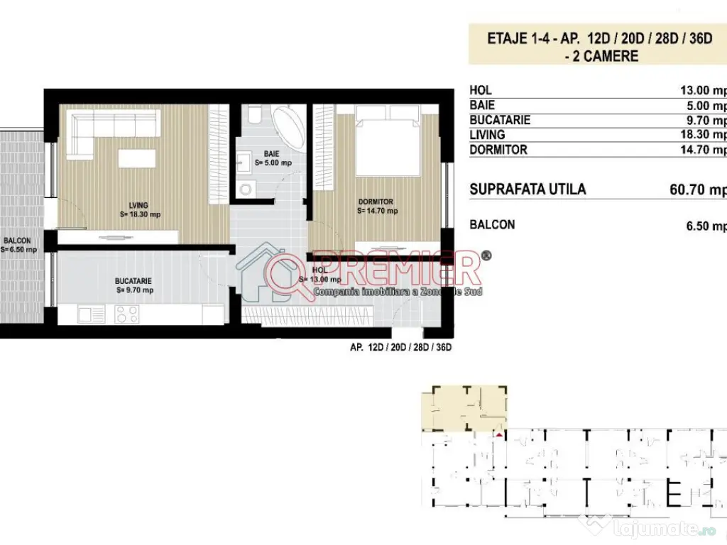 Apartament 2 Camere Decomandat – Poștalionului | Bloc 