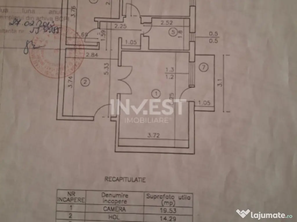De vanzare, 2 camere decomandat, zona Moara de Foc -Autocent 