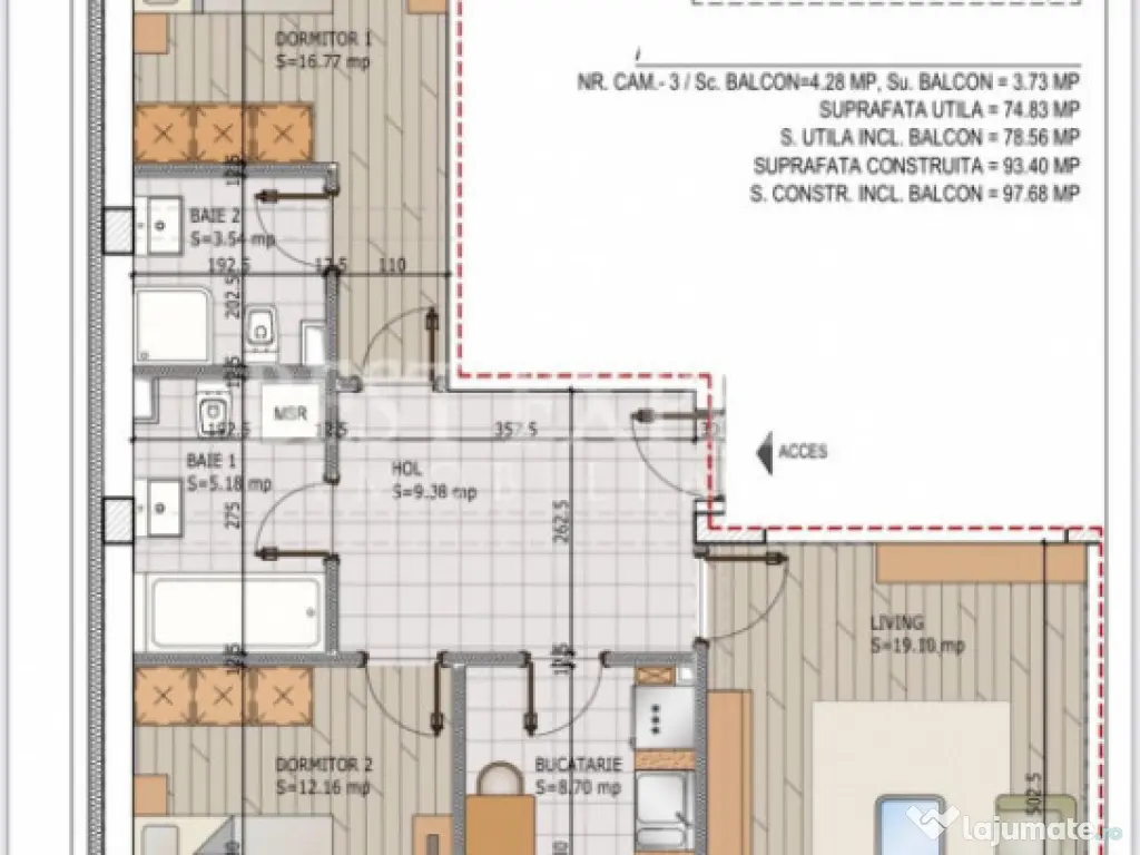 3 Camere de inchiriat Bloc Nou /Disponibilitate imediata 