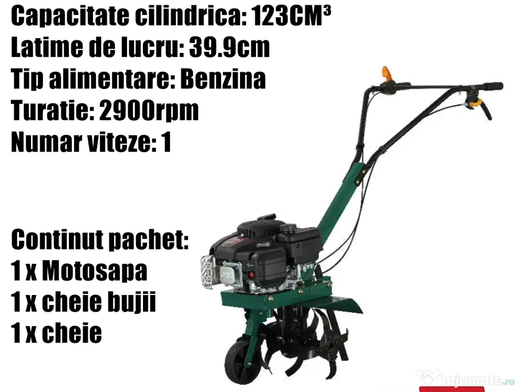 Motosapa Motocultor Sapa Benzina 2.45CP 2900 rpm + Livrare GRATUITA ! 