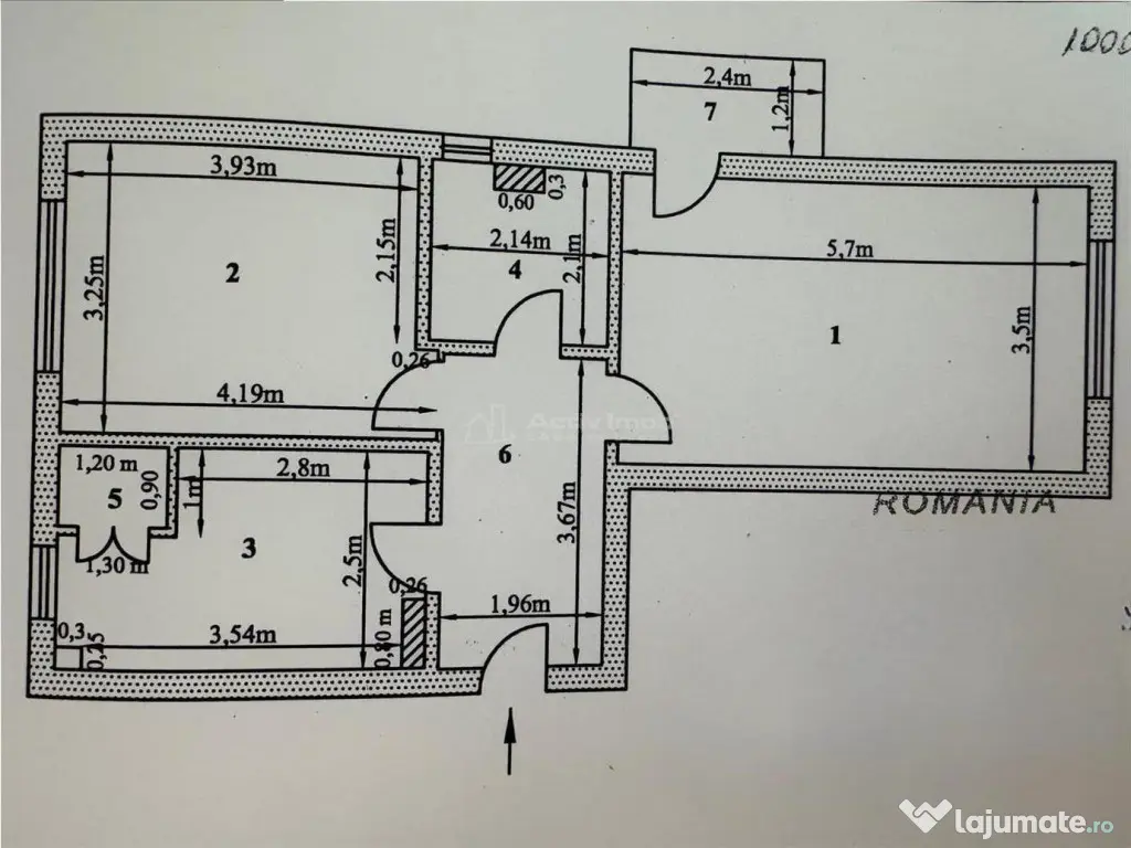 Apartament 2 camere Bloc Alun 58 mp et 3 