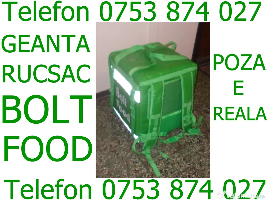 Geanta Rucsac Livrari Bolt genti mari izoterme BOLT Food,curier alimente bauturi 