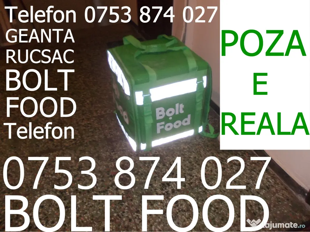 Geanta Rucsac Livrari Bolt genti mari izoterme BOLT Food,curier alimente bauturi