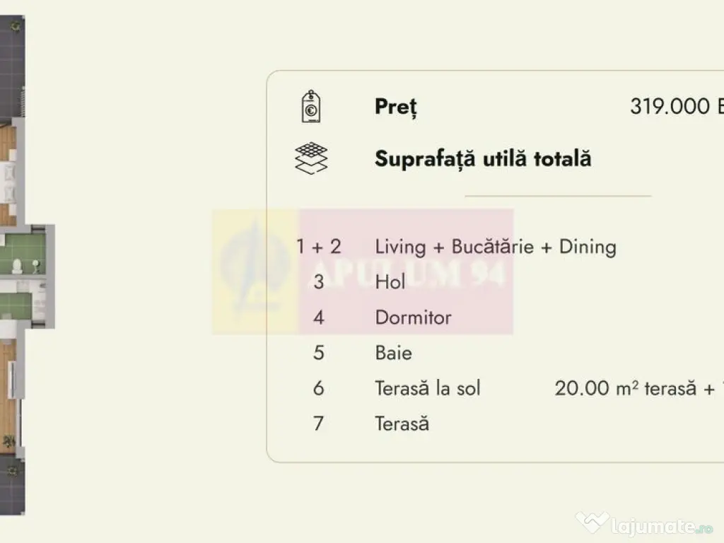 Apartament 2 camere de vânzare la Sinaia - Lux 