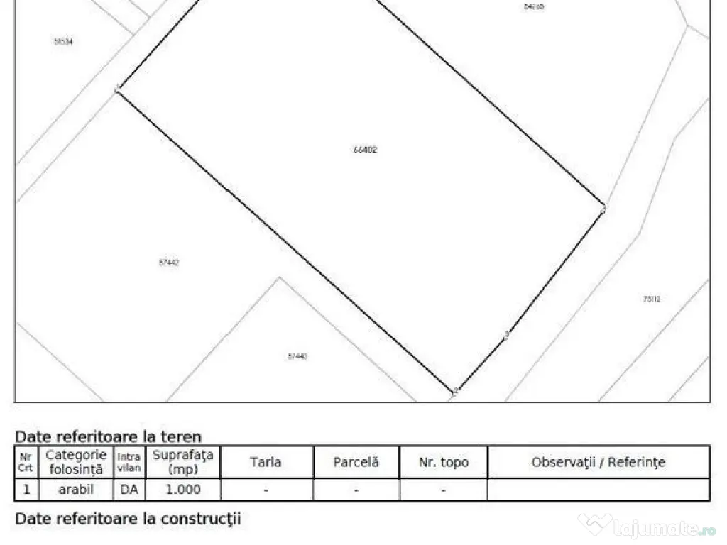 Teren intravilan - 10 ari - zona Unirea 