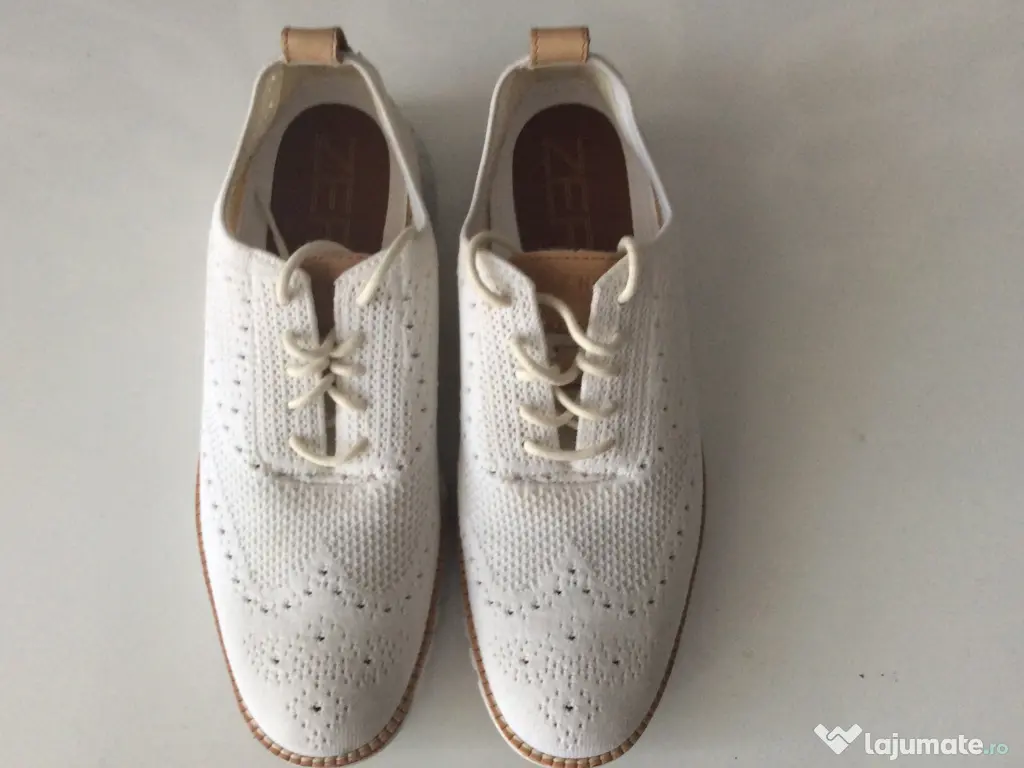 Tenisi casual Cole Haan ZER GRAND Wingtip Oxford culoare Alba 