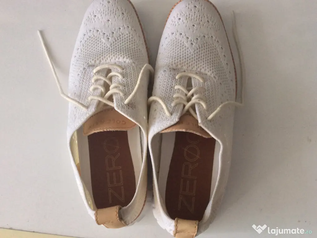 Tenisi casual Cole Haan ZER GRAND Wingtip Oxford culoare Alba 