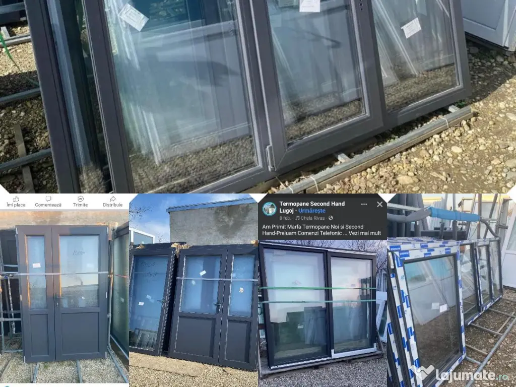 ferestre termopan gri antarcit 3 canate dec la 1350 lei 