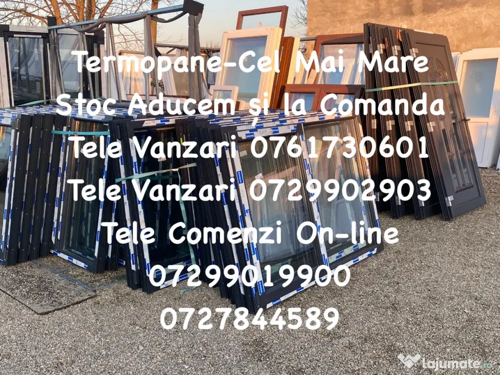 ferestre termopan gri antarcit 3 canate dec la 1350 lei 