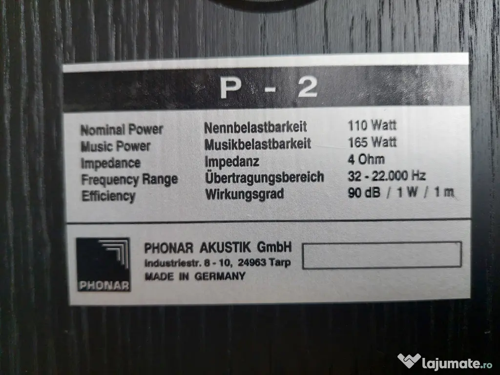 Phonar Akustik P-2, Boxe standfloor 