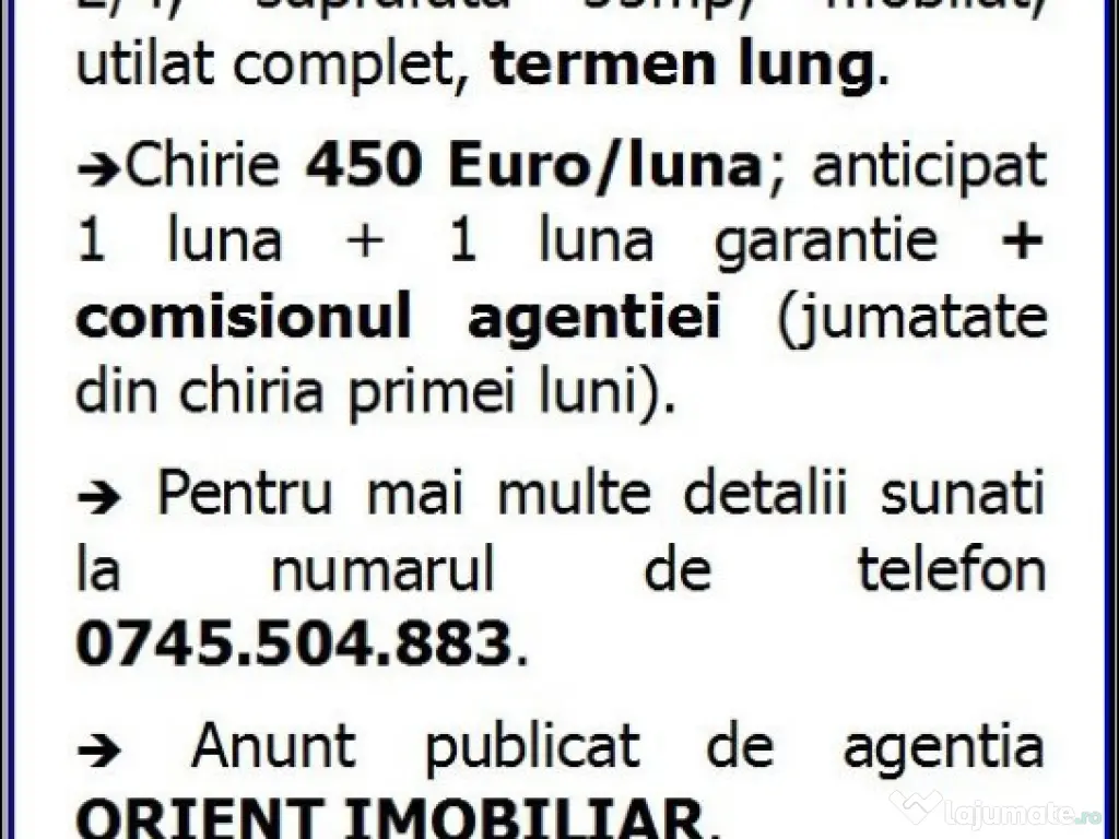 Capitol, de inchiriat 2 camere, decomandat, mobilat, gaze