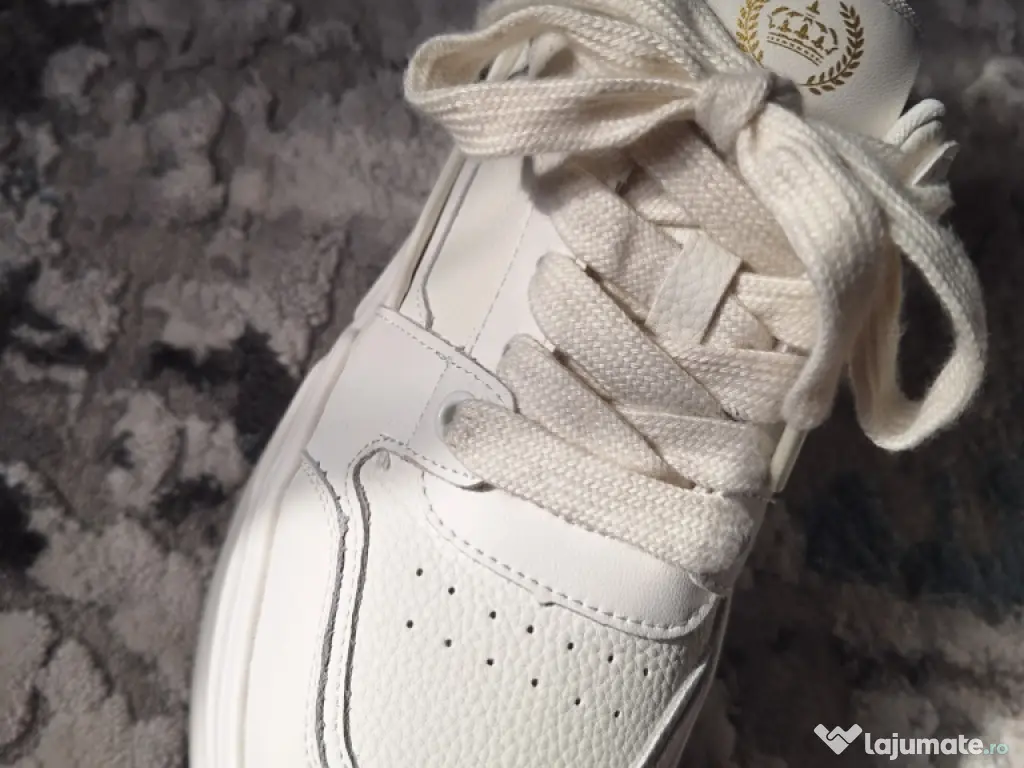 Pantofi dama din piele naturala alba 