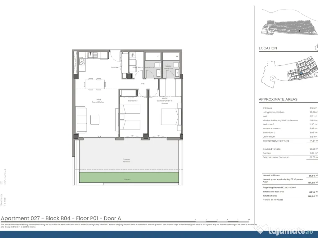 Apartament pe malul mării, situat într-un complex de golf cu piscine, restaurant 