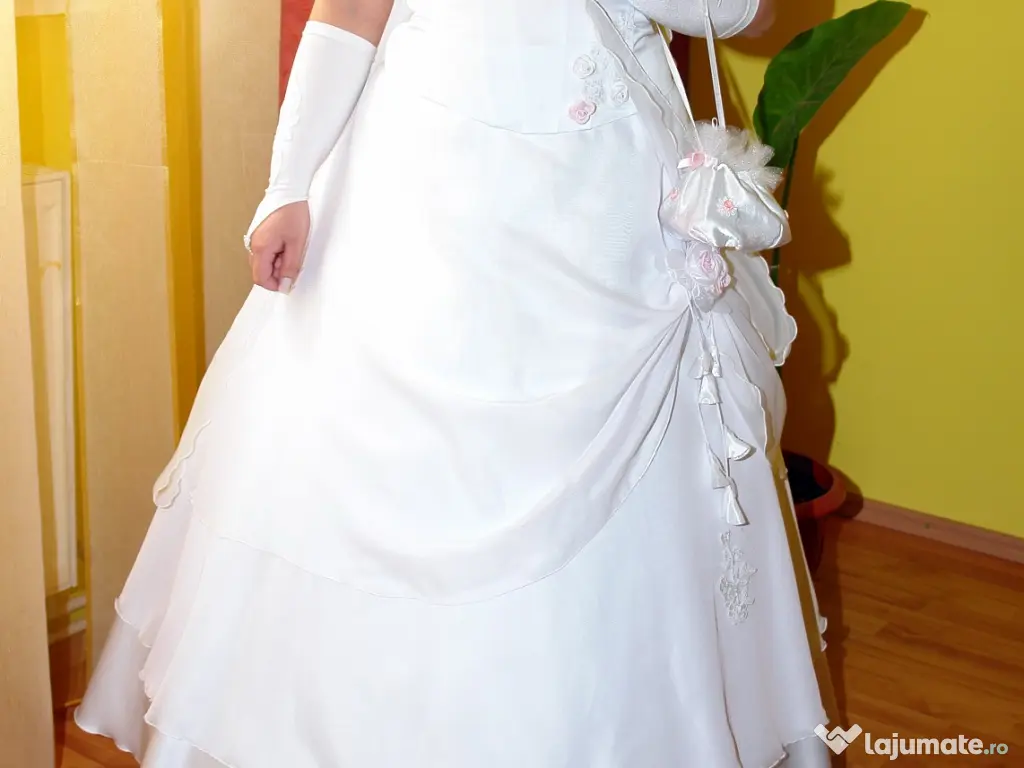 Rochie mireasa alba 2 piese