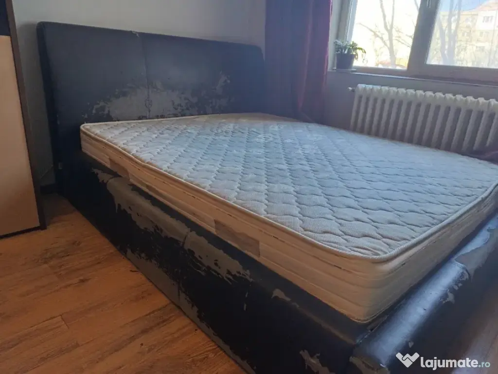 Pat matrimonial cu saltea 