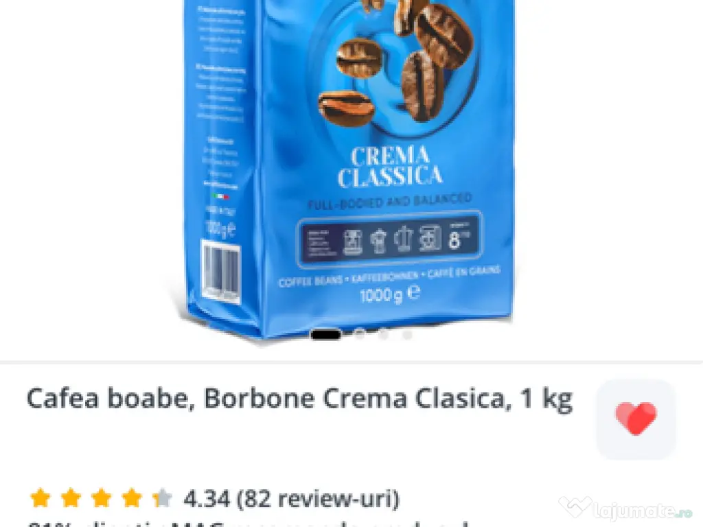 Cafea boabe Borbone Crema Clasica, 1 kg 