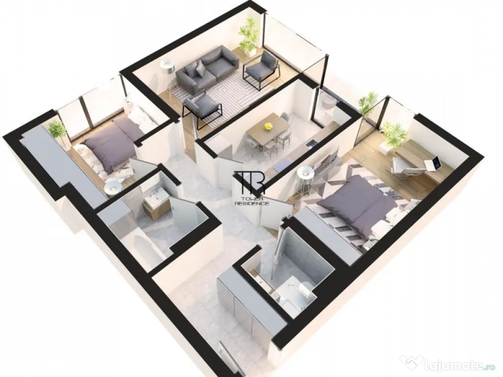 Apartament 3 Camere 77 mp Tower Residence Sos.Salaj 