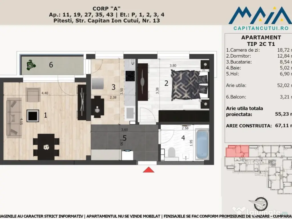 Apartament nou | Finisaje premium | Pitesti Negru Voda | Cen 