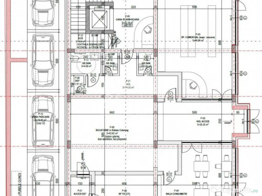 Spatiu comercial 287 mp situat in cladire noua, zona Faleza