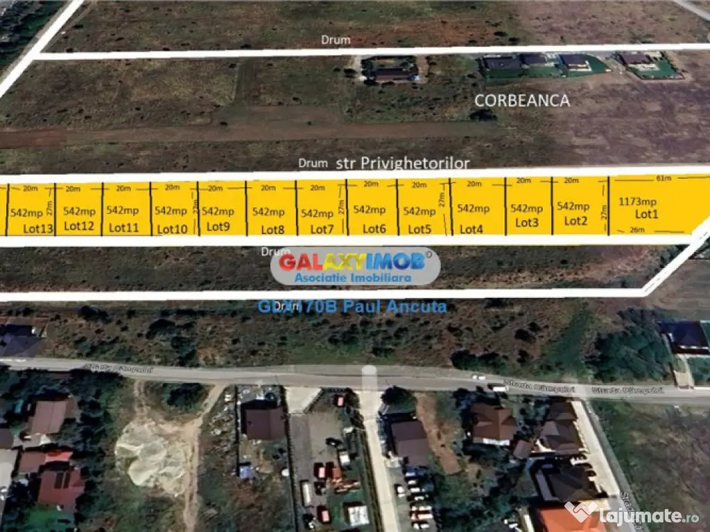 Teren Lot casa 1357mp Corbeanca str Ciocarliei cu Privighe 