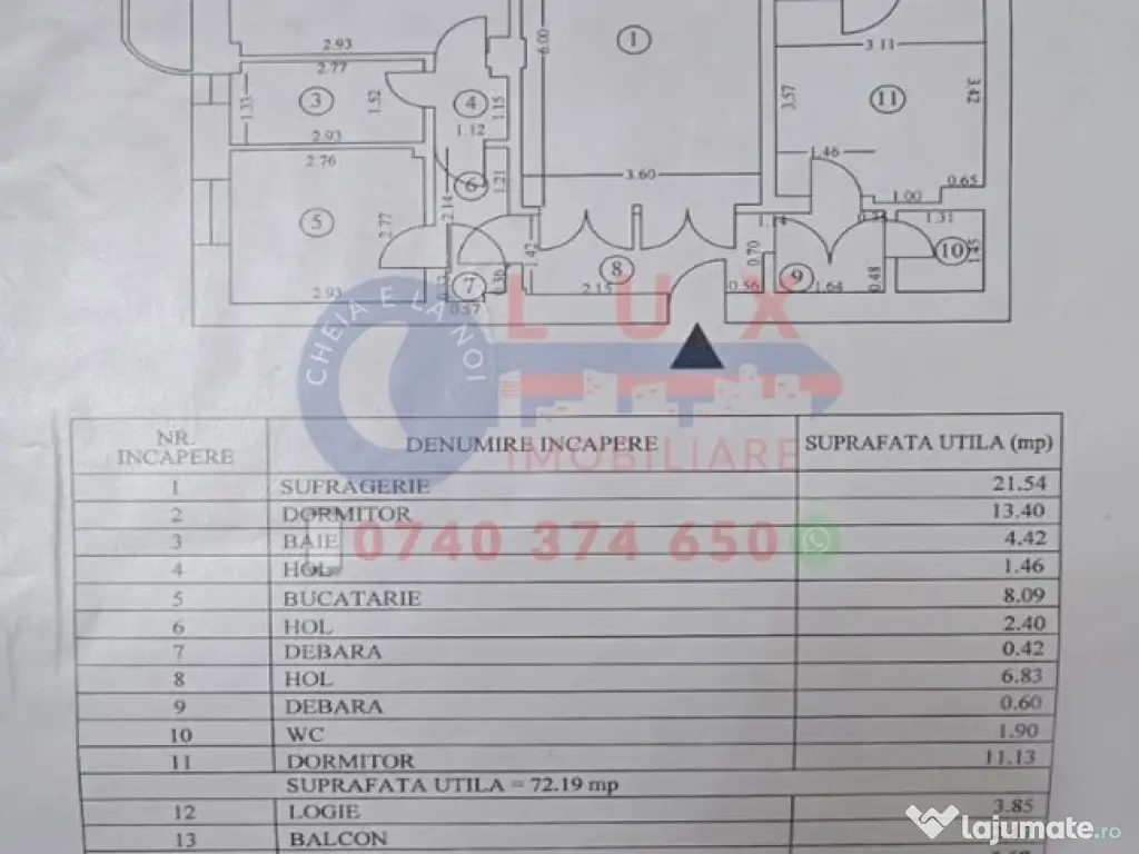 ID 3573 Apartament 3 camere LA CHEIE- Strada Babadag ULTRACENTRAL 