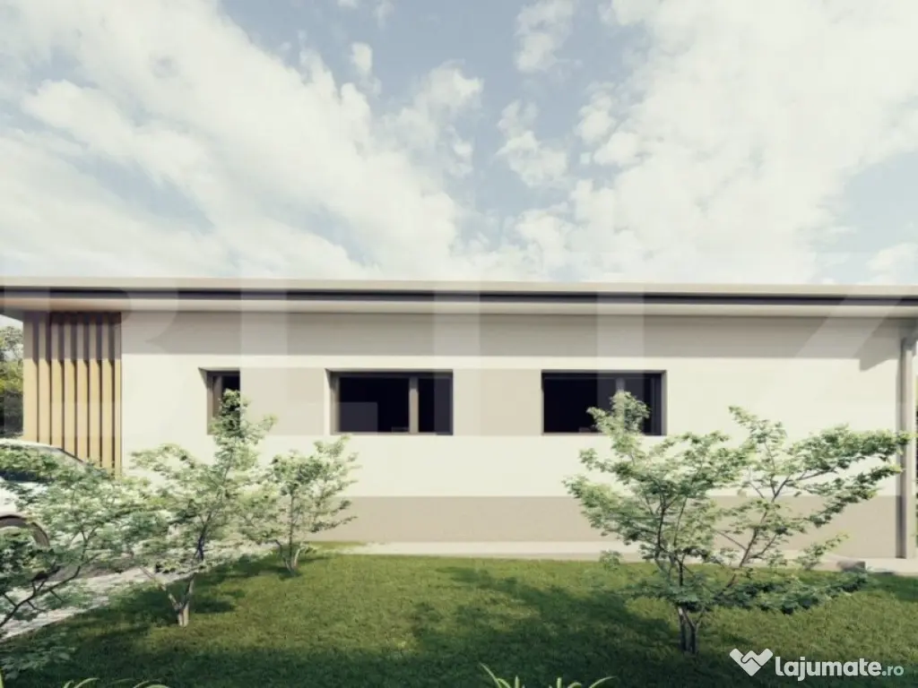 Casa semifinisata pe un nivel, 600mp teren 