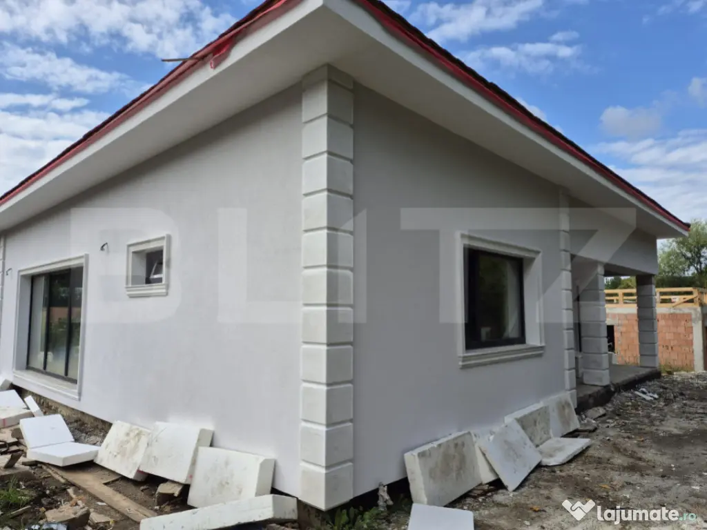 Casa semifinisata pe un nivel, 600mp teren 