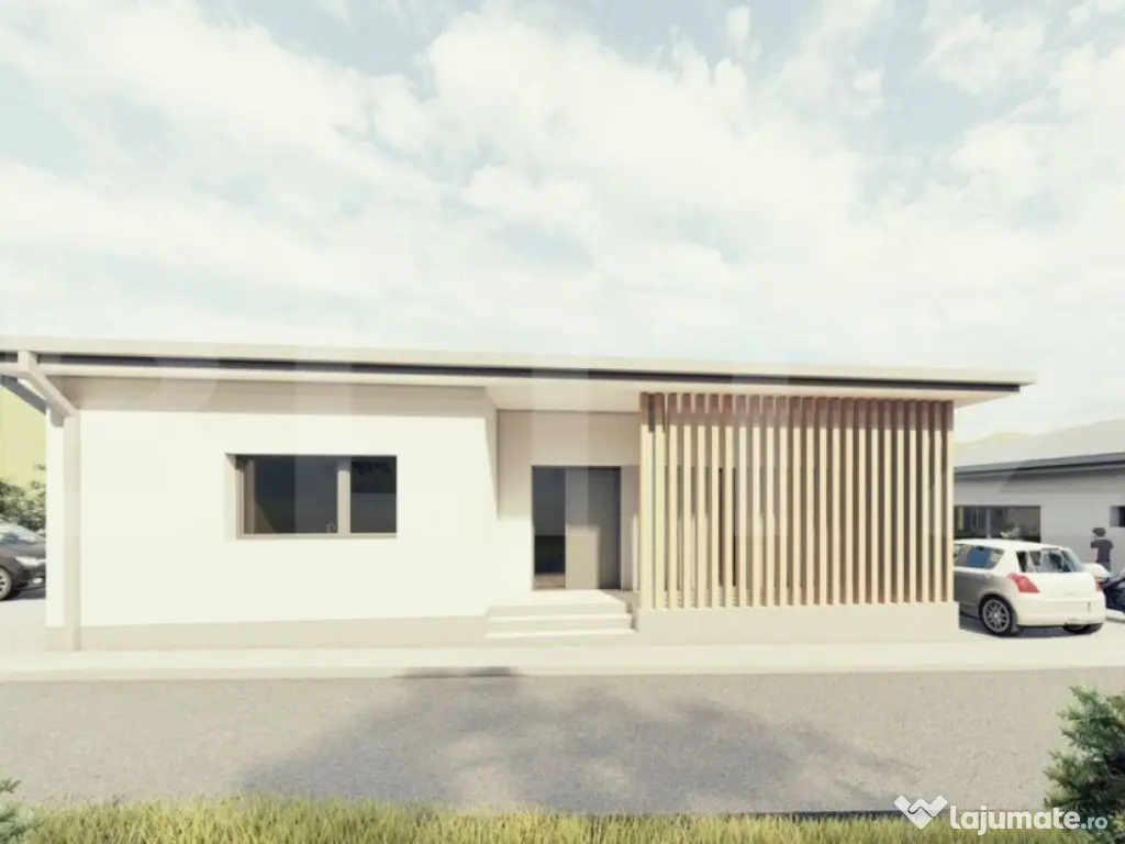 Casa semifinisata pe un nivel, 600mp teren 