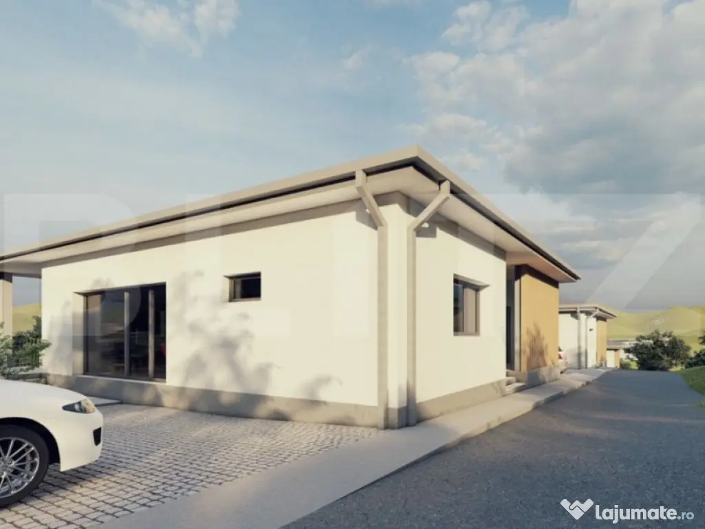 Casa semifinisata pe un nivel, 600mp teren 