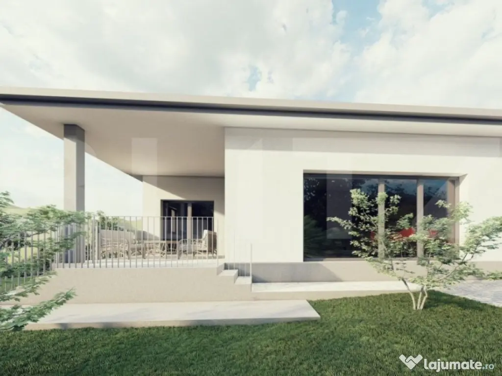 Casa semifinisata pe un nivel, 600mp teren 