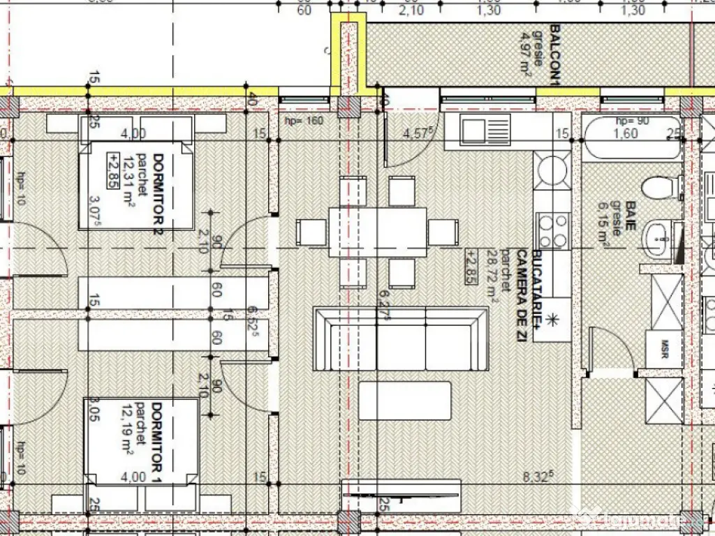 Apartament 3 camere, 65,57 mp, bloc nou, zona Libertatii