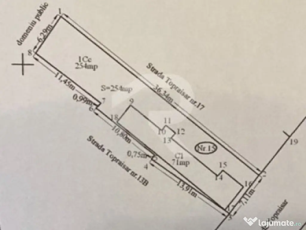 Teren Str Topraisar suprafață de 254 m 