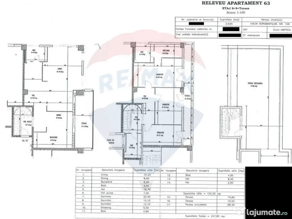 Apartament semifinisat, de Lux, zona semicentrală, 248mp... 