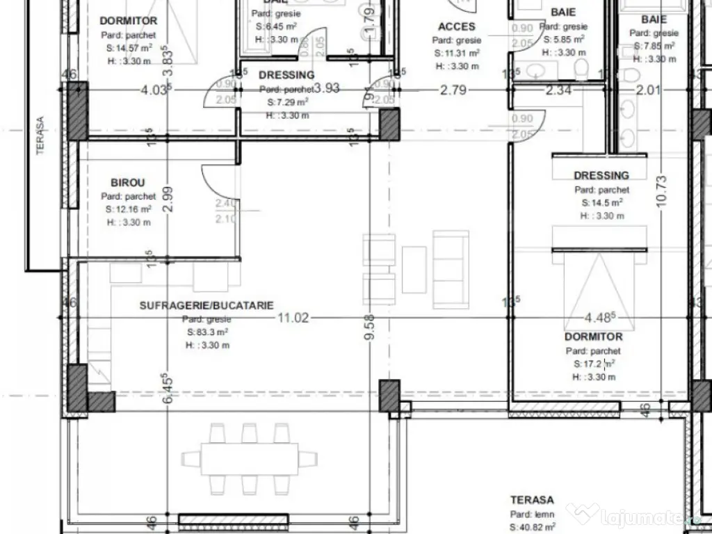 Penthouse de vanzare, cu 4 camere, 180 mp + terasă 47 mp, z