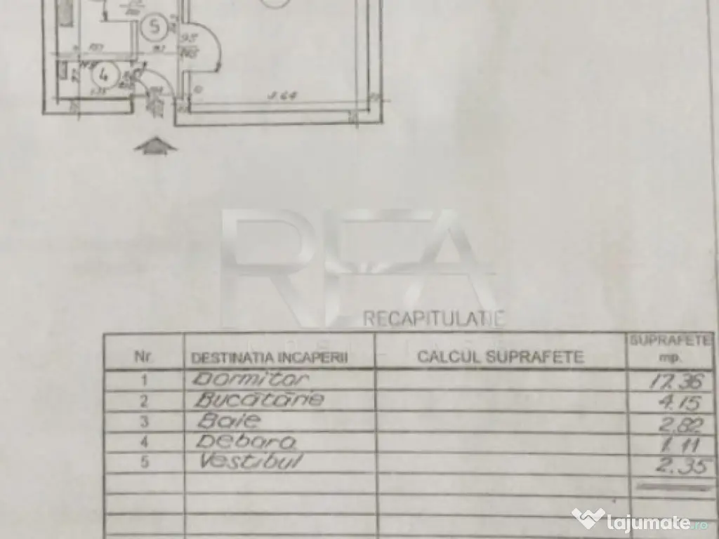 Garsonieră în Titulescu cu Vedere pe Spate 