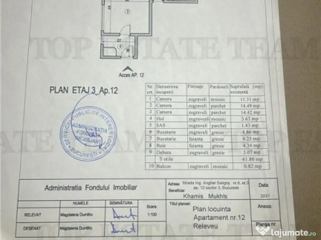 Apartament 3 camere, Cismigiu, 2 dormitoare, 2 bai, ultrac 