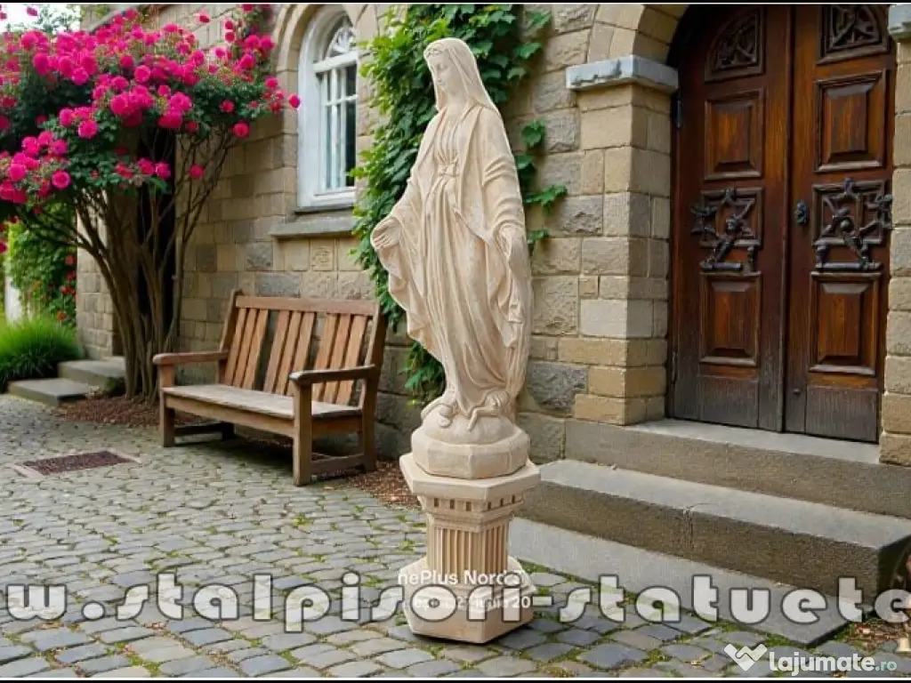 Statuetă fecioara Maria, galben antichizat, model S97. 