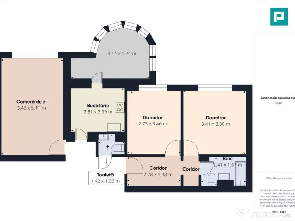 Apartament cu 3 camere în zonă de maxim interes 