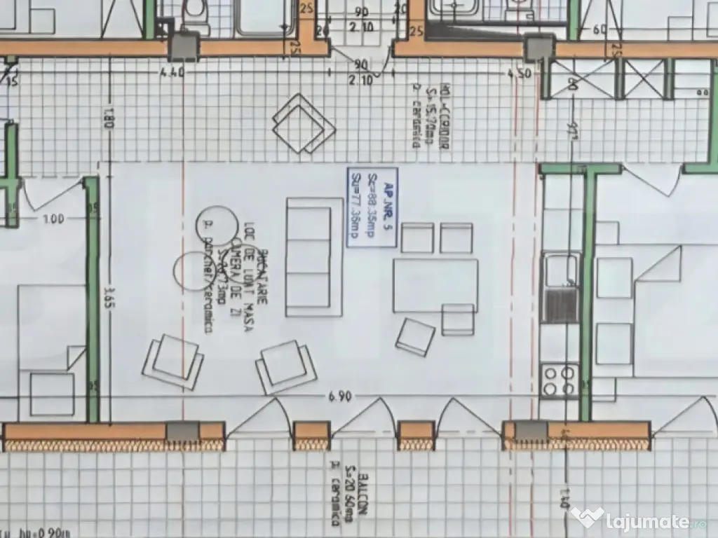 Apartament de vânzare Bloc nou – 3 camere, 77,35 mp util