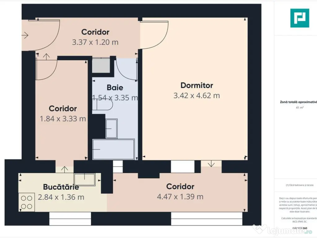 Apartament cu 1 cameră în zona Fratelia 