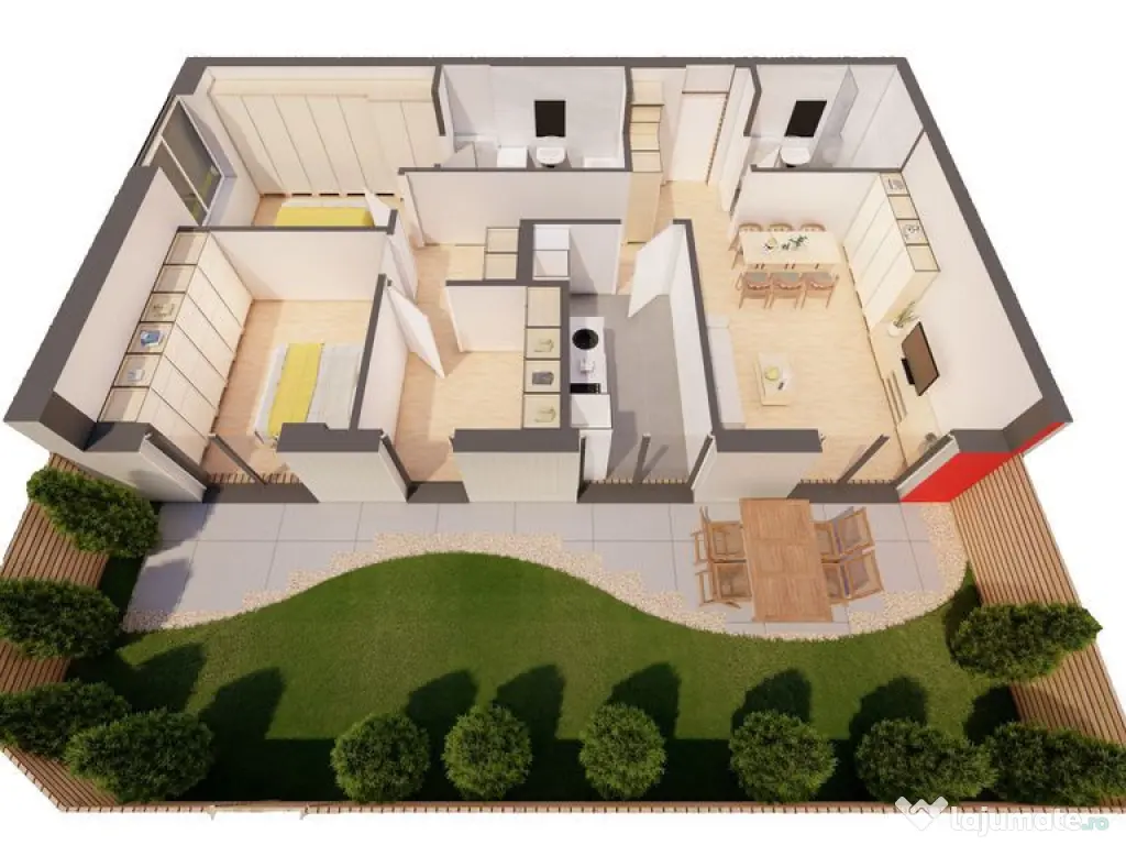 SINGURUL APARTAMENT CU GRADINA DIN NOUL BLOC R39, ARED RED 9 